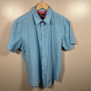 Wil Stiles Limited Edition Button Up Gingham Blue Mens Size XXL Preppy Blue